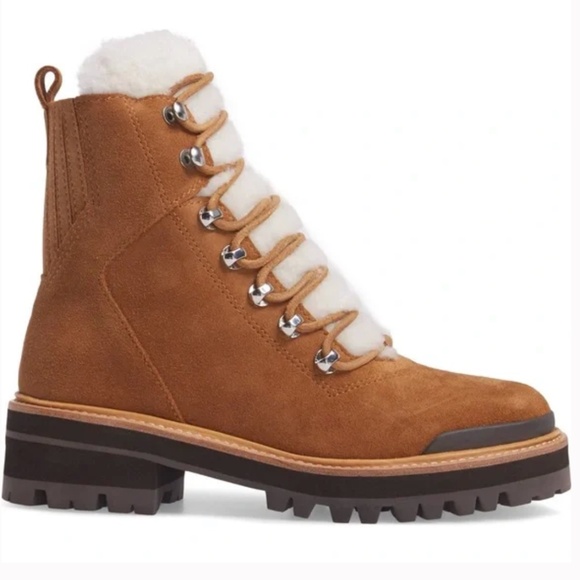 Marc Fisher Izzie Genuine Shearling Lug Sole Boot New - Picture 1 of 7